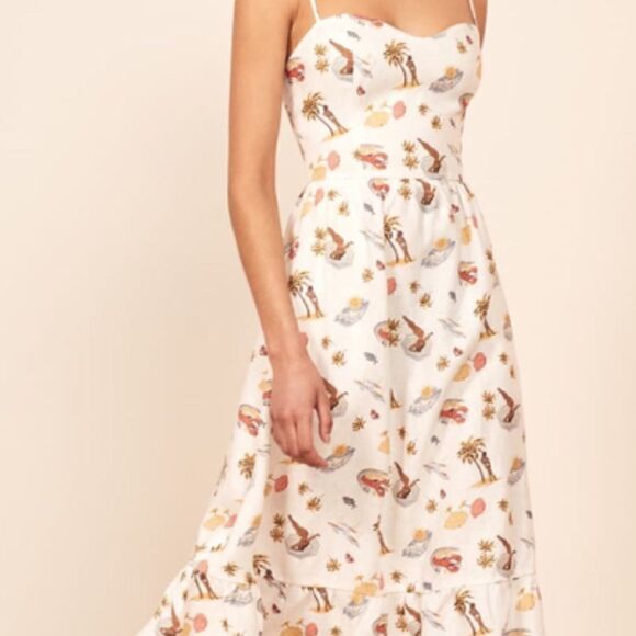 SOLD OUT everywhere Reformation Eileen Tropez Midi Dress NWOT - Picture 1 of 4